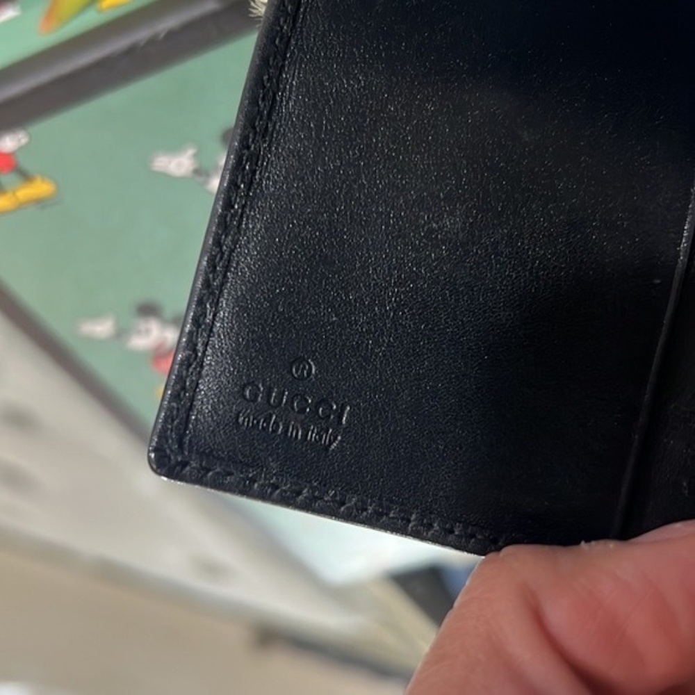 🖤GUCCI GG MONOGRAM CANVAS LEATHER CARD WALLET - Picture 3 of 13